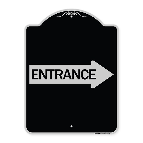 Signmission Right Arrow Entrance Heavy-Gauge Aluminum Architectural Sign, 24" H, BS-1824-24234 A-DES-BS-1824-24234 - main